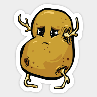 Potato People! Cartoon Confused Potato Garden Tips Toons Sticker